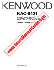 Ver KAC-8401 pdf Manual de usuario en ingles
