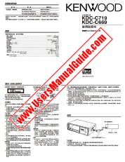 Voir KDC-C719 pdf Manuel de l'utilisateur chinois