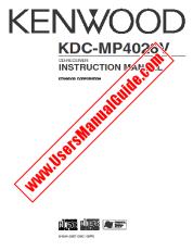 Ansicht KDC-MP4026V pdf Englisch Benutzerhandbuch