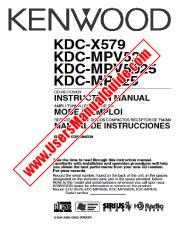 Ansicht KDC-X579 pdf Englisch, Französisch, Spanisch Benutzerhandbuch