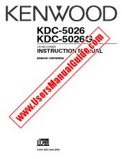 Voir KDC-5026G pdf Manuel d'utilisation anglais