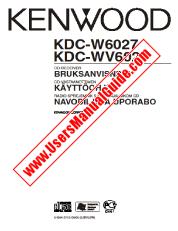Ver KDC-WV6027 pdf Sueco, Finlandés, Esloveno Manual De Usuario