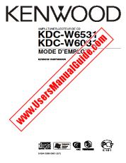 Voir KDC-W6031 pdf Manuel de l'utilisateur Français
