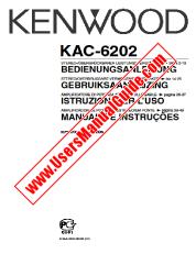 Ver KAC-6202 pdf Alemán, Holandés, Italiano, Portugal Manual del usuario