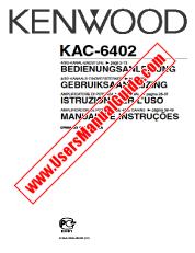 Ver KAC-6402 pdf Alemán, Holandés, Italiano, Portugal Manual del usuario