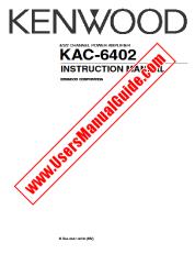 Voir KAC-6402 pdf Manuel d'utilisation anglais
