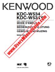 Ver KDC-W534 pdf Francés, Alemán, Holandés Manual De Usuario
