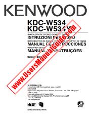 Ver KDC-W534Y pdf Italiano, Español, Portugal Manual De Usuario