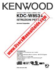 Voir KDC-W8534 pdf Manuel de l'utilisateur italien