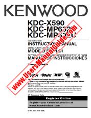 Ver KDC-X590 pdf Inglés, Francés, Español Manual De Usuario