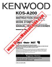 Visualizza KOS-A200 pdf Manuale utente inglese, francese, spagnolo