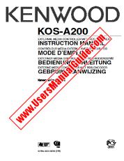 Voir KOS-A200 pdf Anglais, français, allemand, manuel d'utilisation néerlandais