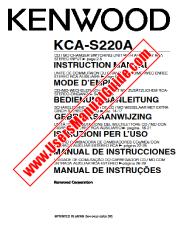 View KCA-S220A pdf English, French, German, Dutch, Italian, Spanish, Portugal User Manual