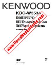 Ansicht KDC-W3534 pdf Französisch, Deutsch, Niederländisch Bedienungsanleitung