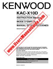 Ansicht KAC-X10D pdf Englisch, Französisch, Spanisch Benutzerhandbuch