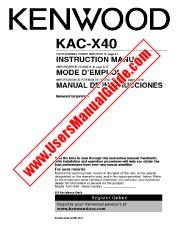 Ver KAC-X40 pdf Inglés, Francés, Español Manual De Usuario