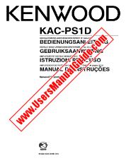 Voir KAC-PS1D pdf Allemand, néerlandais, italien, Portugal Manuel de l'utilisateur