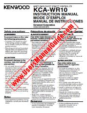 Ansicht KCA-WR10 pdf Englisch, Französisch, Spanisch Benutzerhandbuch