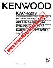Vezi KAC-5203 pdf Germană, olandeză, italiană, Portugalia Manual de utilizare