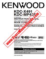 View KDC-MP435U pdf English, French, Spanish User Manual
