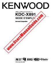 View KDC-X891 pdf French User Manual