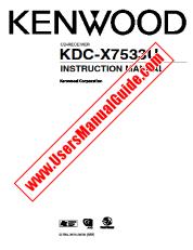 Voir KDC-X7533U pdf Manuel d'utilisation anglais