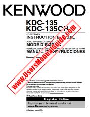 Ver KDC-135CR pdf Inglés, Francés, Español Manual De Usuario