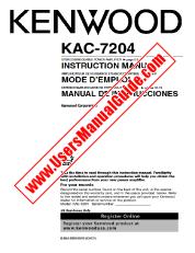Visualizza KAC-7204 pdf Manuale utente inglese, francese, spagnolo
