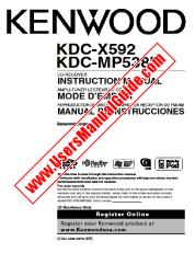 View KDC-X592 pdf English, French, Spanish User Manual