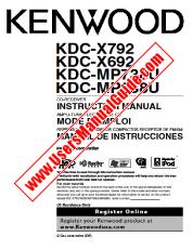 Ansicht KDC-X792 pdf Englisch, Französisch, Spanisch Benutzerhandbuch