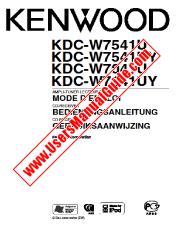 View KDC-W7541UY pdf French, German, Dutch User Manual