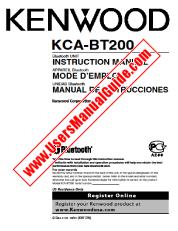 Visualizza KCA-BT200 pdf Manuale utente inglese, francese, spagnolo