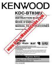 View KDC-BT838U pdf English, French, Spanish User Manual