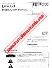 Ver DP-850 pdf Manual de usuario en inglés (EE. UU.)