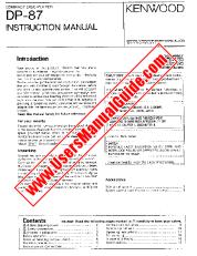 Vezi DP-87 pdf Engleză (SUA) Manual de utilizare