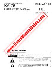 Ver KA-76 pdf Manual de usuario en inglés (EE. UU.)
