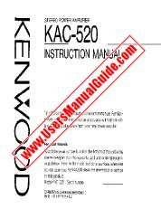 Visualizza KAC-520 pdf Manuale utente inglese (USA).