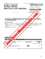 Ver KAC-642 pdf Manual de usuario en inglés (EE. UU.)