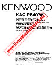 Ver KAC-PS400M pdf Manual de usuario en inglés (EE. UU.)