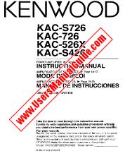 Ver KAC-726 pdf Manual de usuario en inglés (EE. UU.)