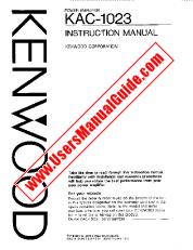 Ver KAC-1023 pdf Manual de usuario en inglés (EE. UU.)