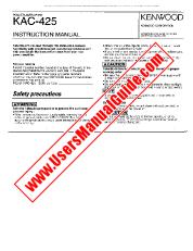 Vezi KAC-425 pdf Engleză (SUA) Manual de utilizare