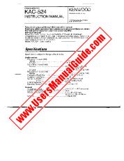 View KAC-524 pdf English (USA) User Manual