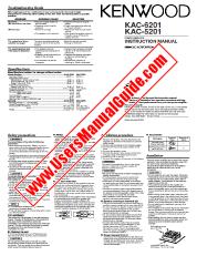 Ver KAC-6201 pdf Manual de usuario en inglés (EE. UU.)