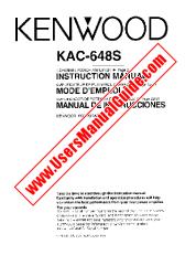 Ver KAC-648S pdf Manual de usuario en inglés (EE. UU.)