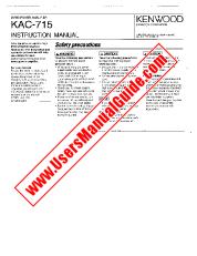 Vezi KAC-715 pdf Engleză (SUA) Manual de utilizare