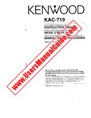 Ver KAC-719 pdf Manual de usuario en inglés (EE. UU.)