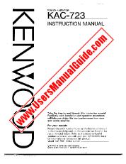 Ver KAC-723 pdf Manual de usuario en inglés (EE. UU.)