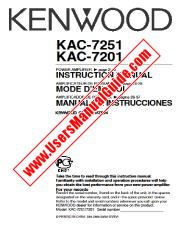 Ver KAC-7201 pdf Manual de usuario en inglés (EE. UU.)
