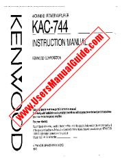 Ver KAC-744 pdf Manual de usuario en inglés (EE. UU.)